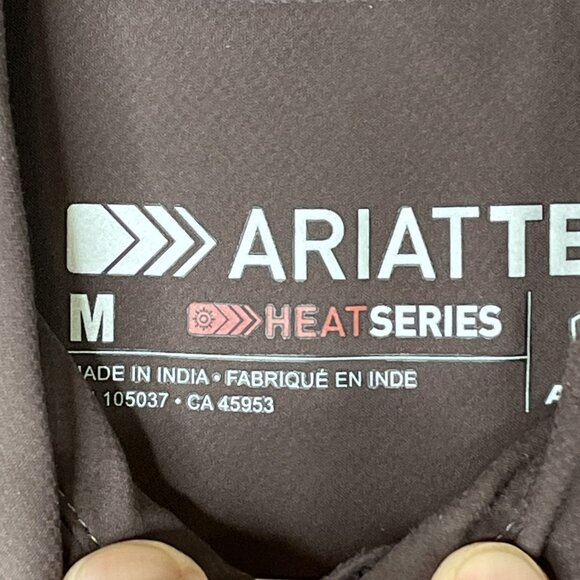 Ariat Tek Button Down Shirt Mens Med Brown  Performance Heat Series Button Up - Picture 8 of 10